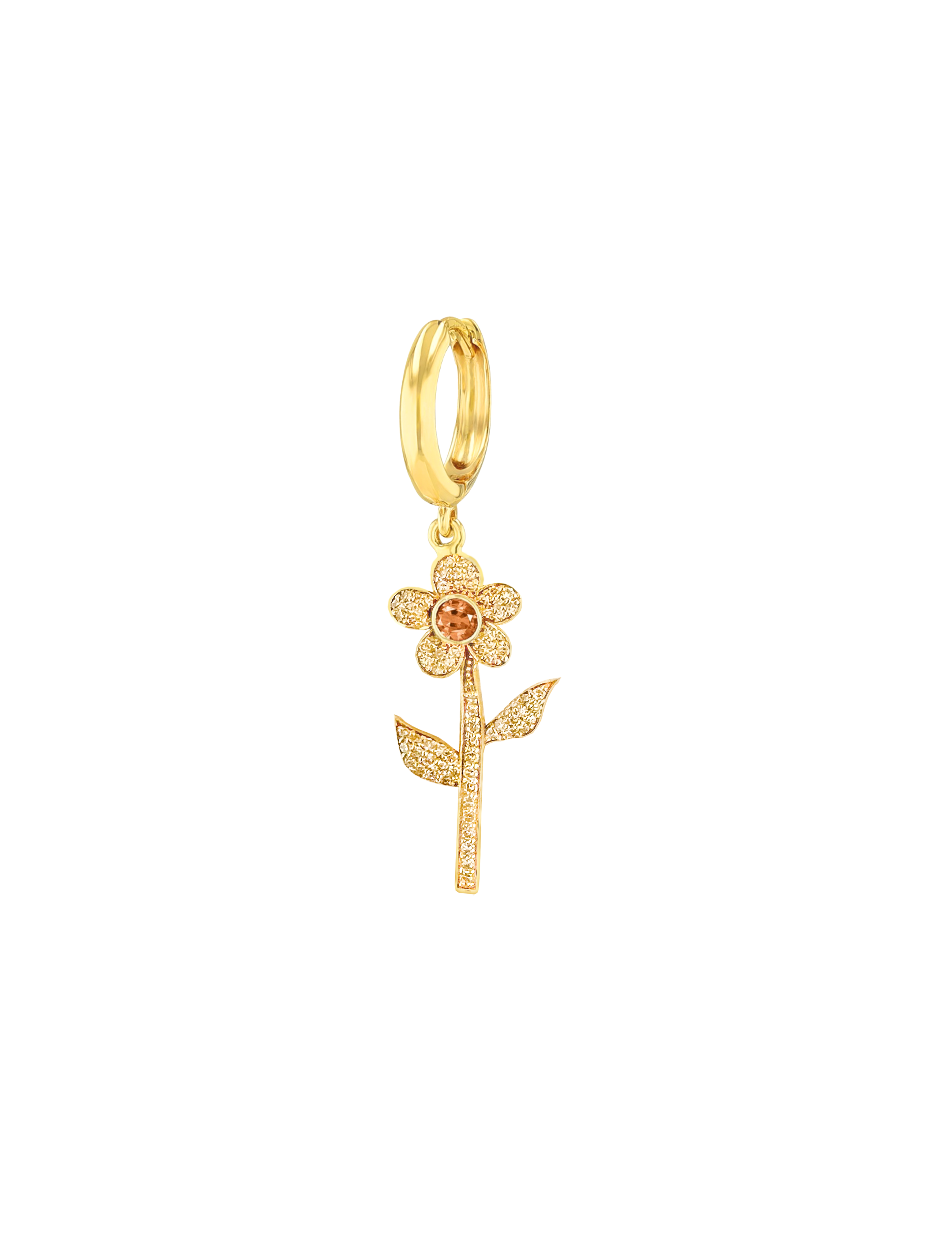Flower Earring in Yellow Gold with Diamonds