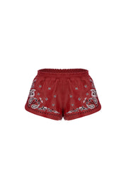 The Paisley Runner Shorts In Red