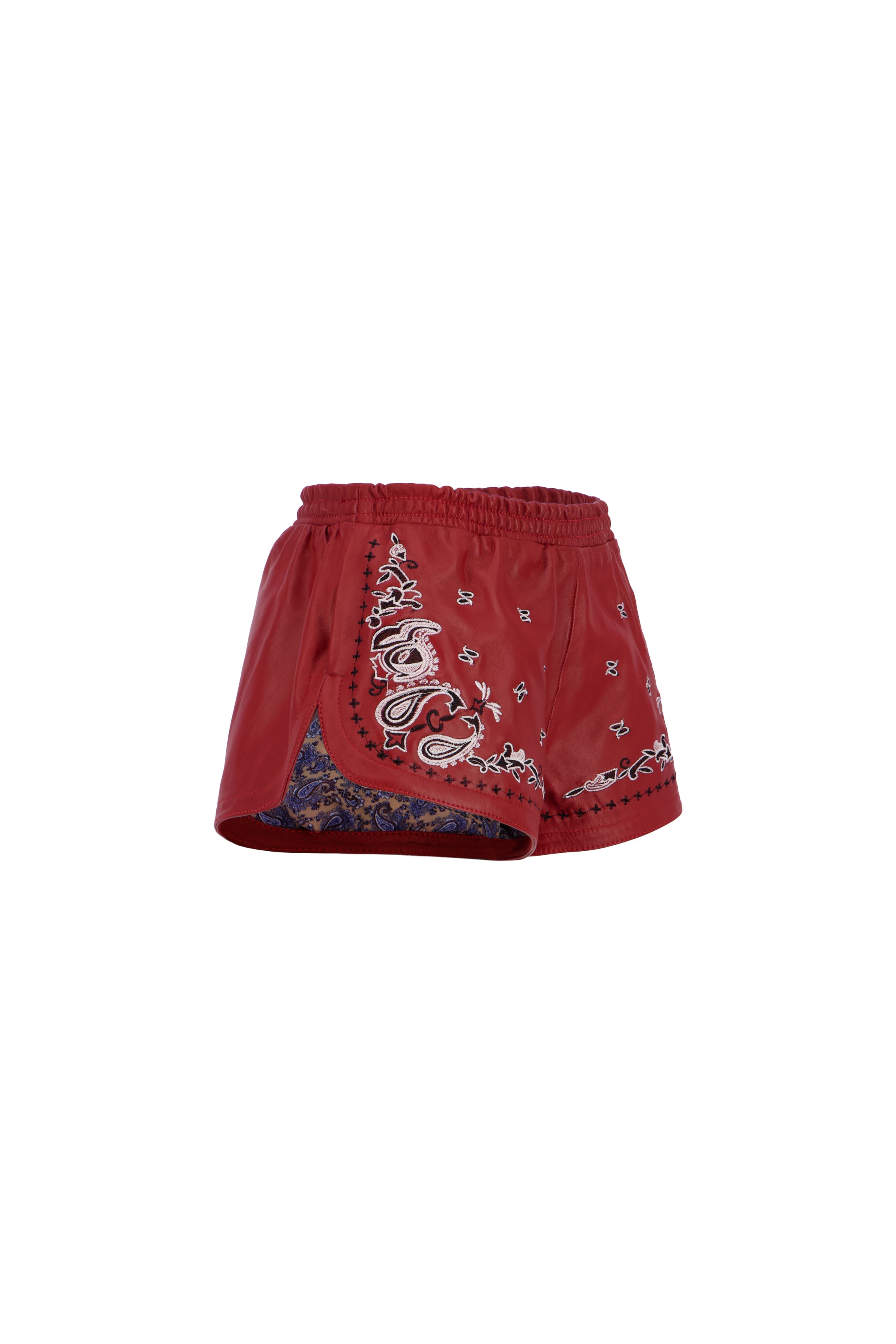 The Paisley Runner Shorts In Red