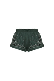 The Paisley Runner Shorts In Green