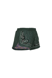 The Paisley Runner Shorts In Green