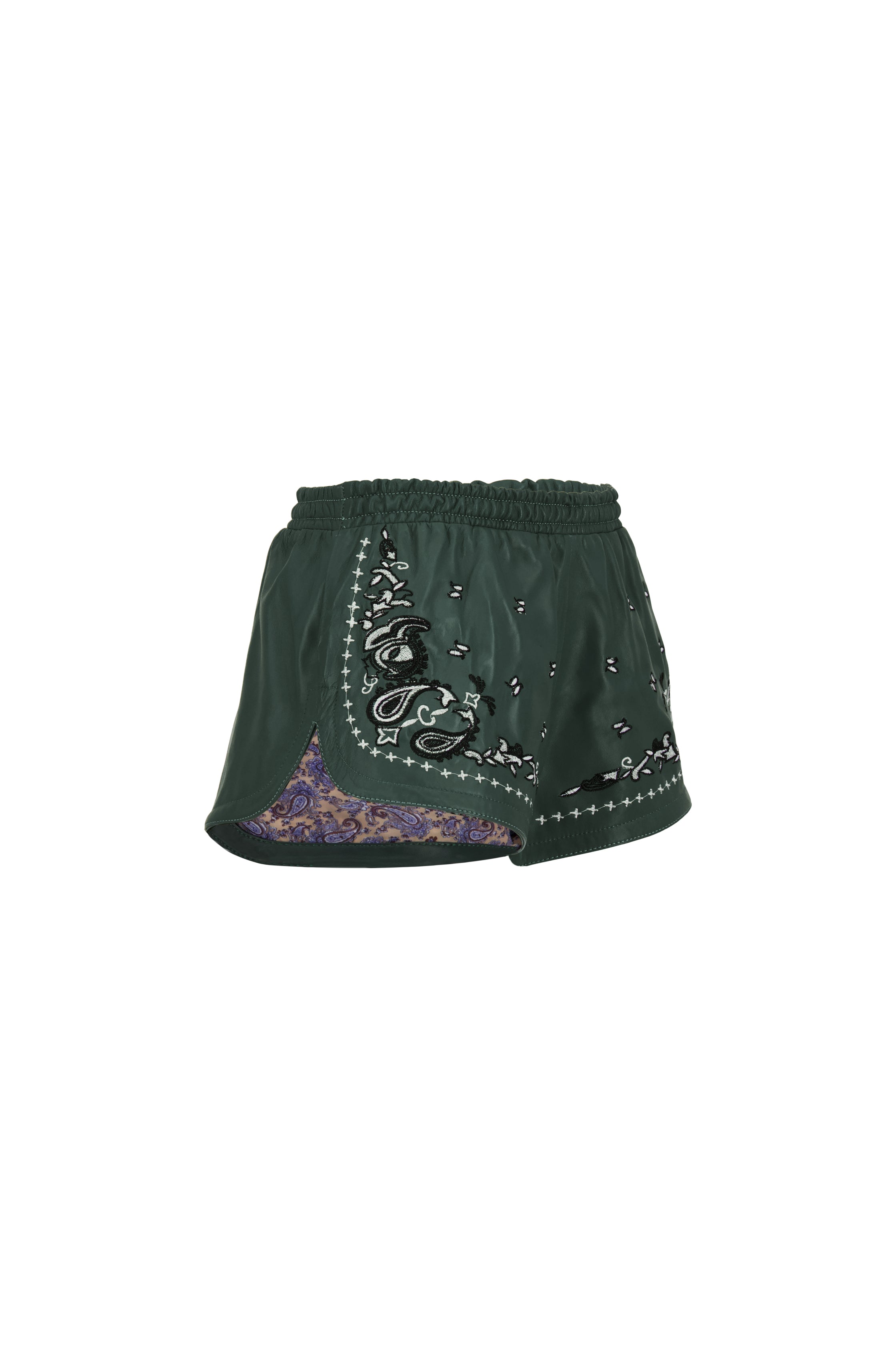The Paisley Runner Shorts In Green