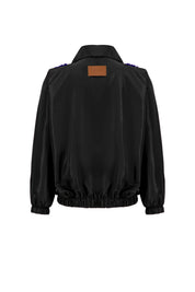 The Dazzled Track In Black With Blue Embroidery