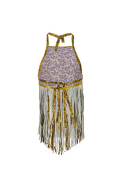 The Midnight Fringe Top In Yellow Croc