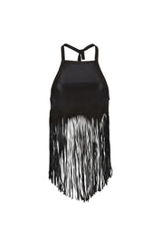 The Midnight Fringe Top In Black
