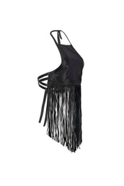 The Midnight Fringe Top In Black