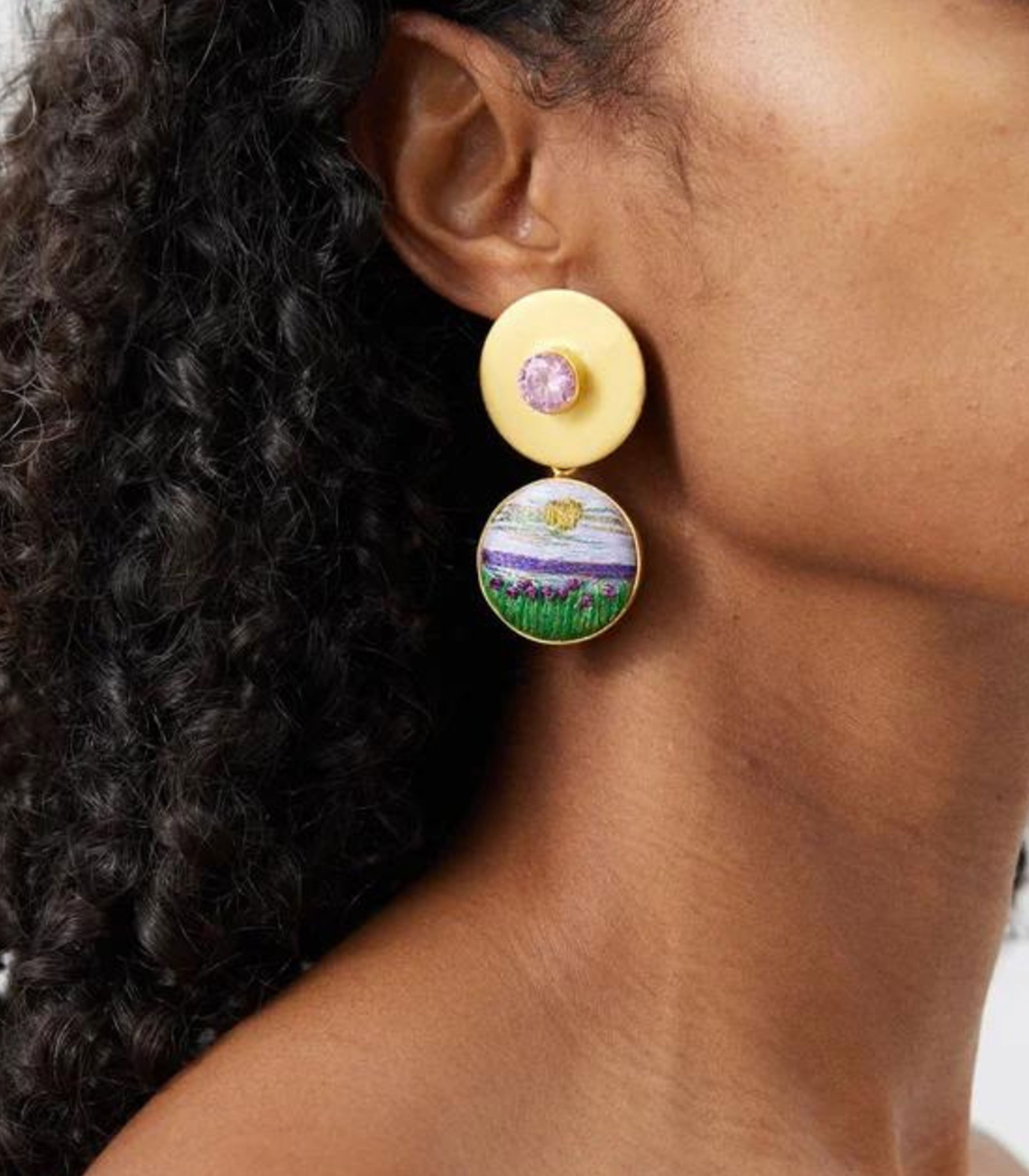 PINK Landscape Earrings