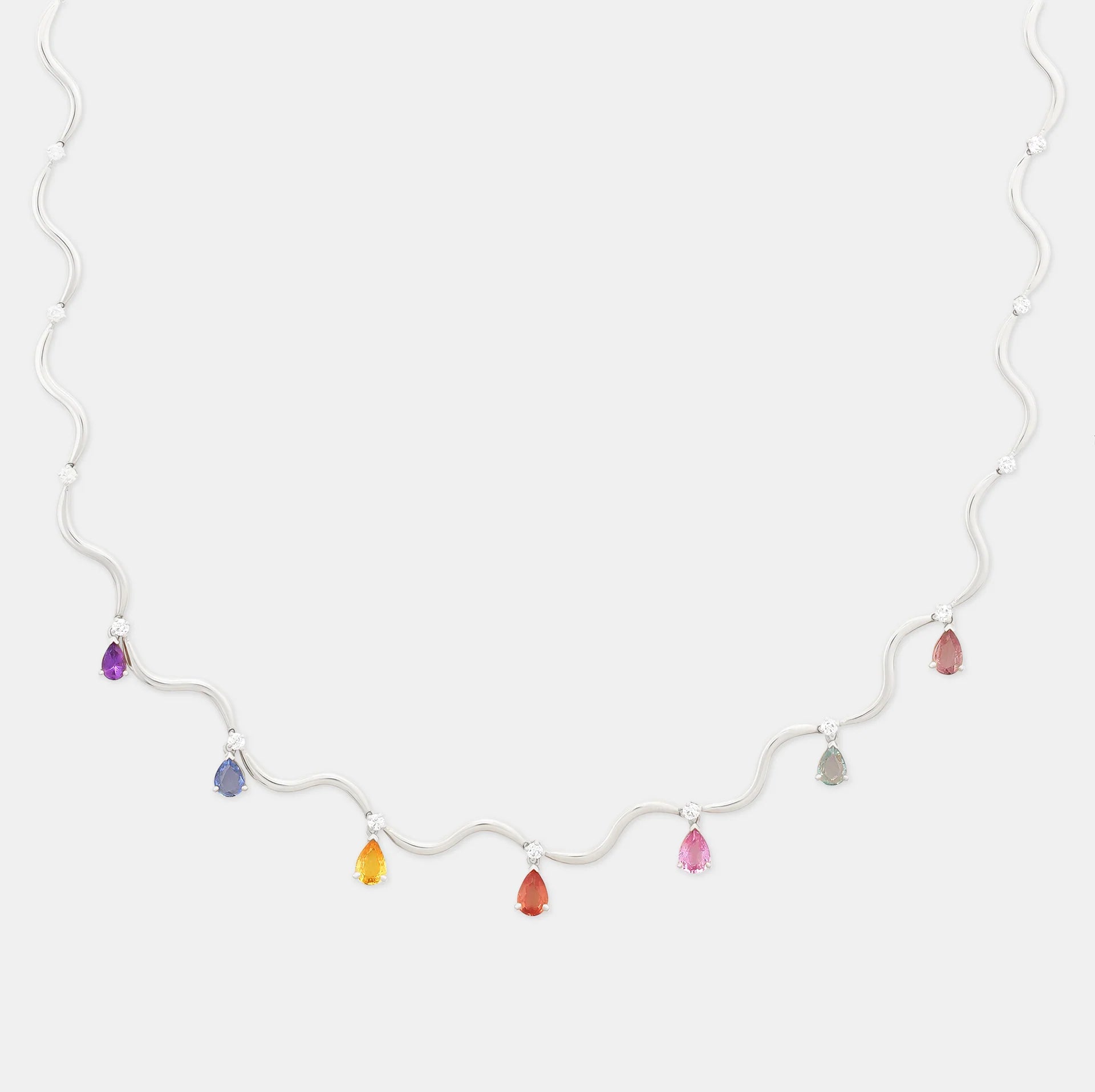 Wave Choker with Dangling Stones