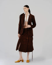 Polaris II Leather Blazer Brown Suede