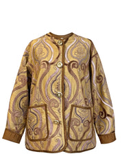 Roman Jacket Taffeta Lime Arabesque