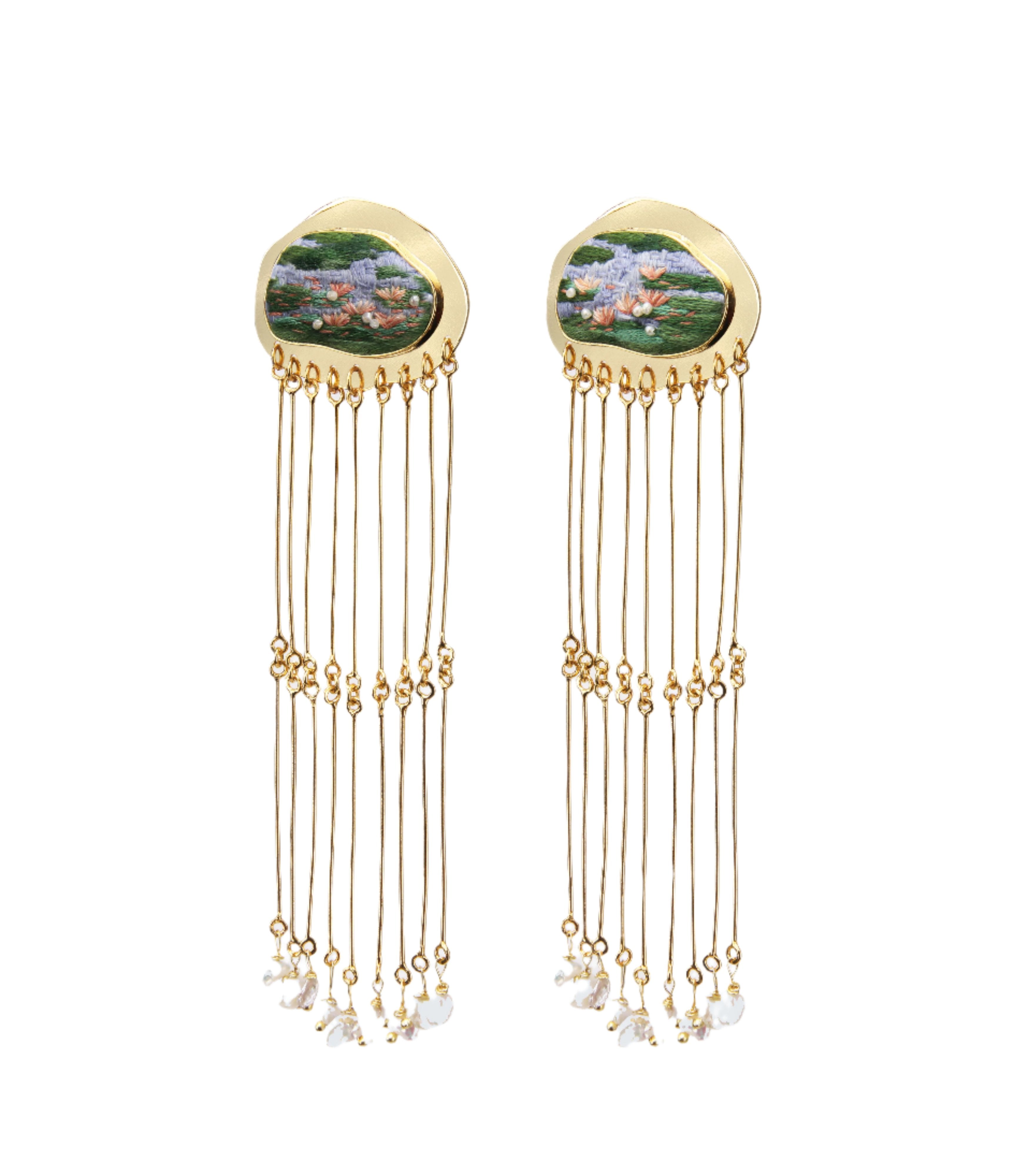 Royal Water Lilies Earring