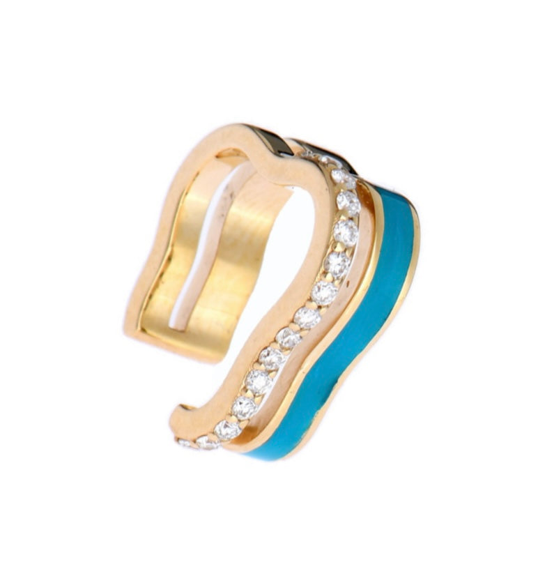 Sea Ice Enamel Mini Ear Cuff