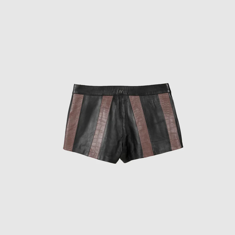 SterlingStripedLeatherShortsBlackxBrownCrocBackShot.webp