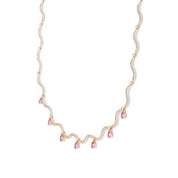 The Wave Choker with Dangling Pink Sapphires
