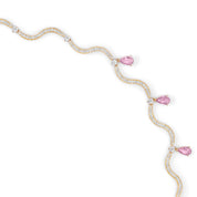 The Wave Choker with Dangling Pink Sapphires