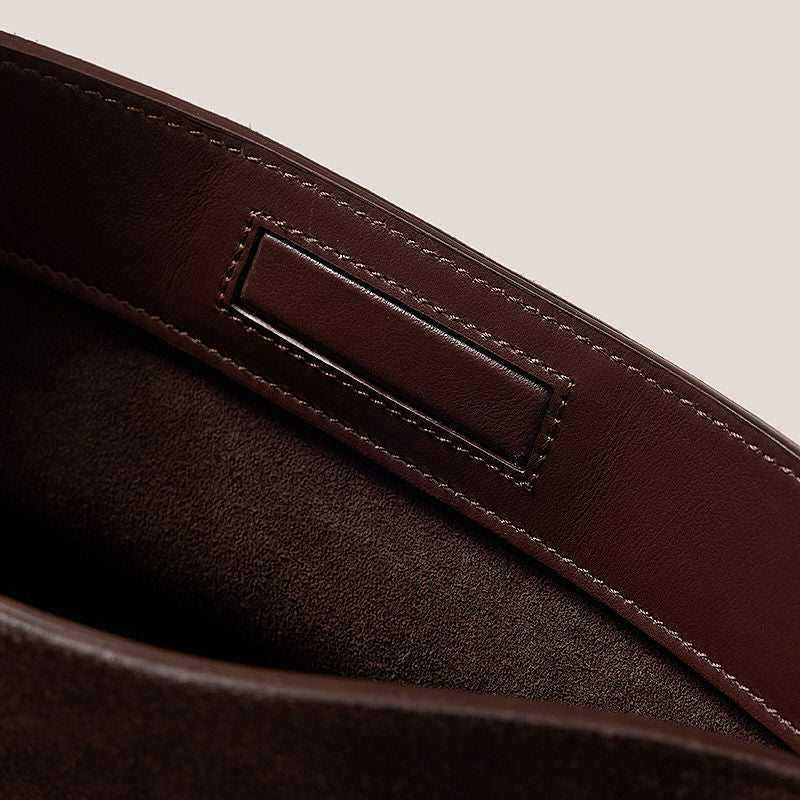 Amber Fold Nappa Leather & Suede Brown