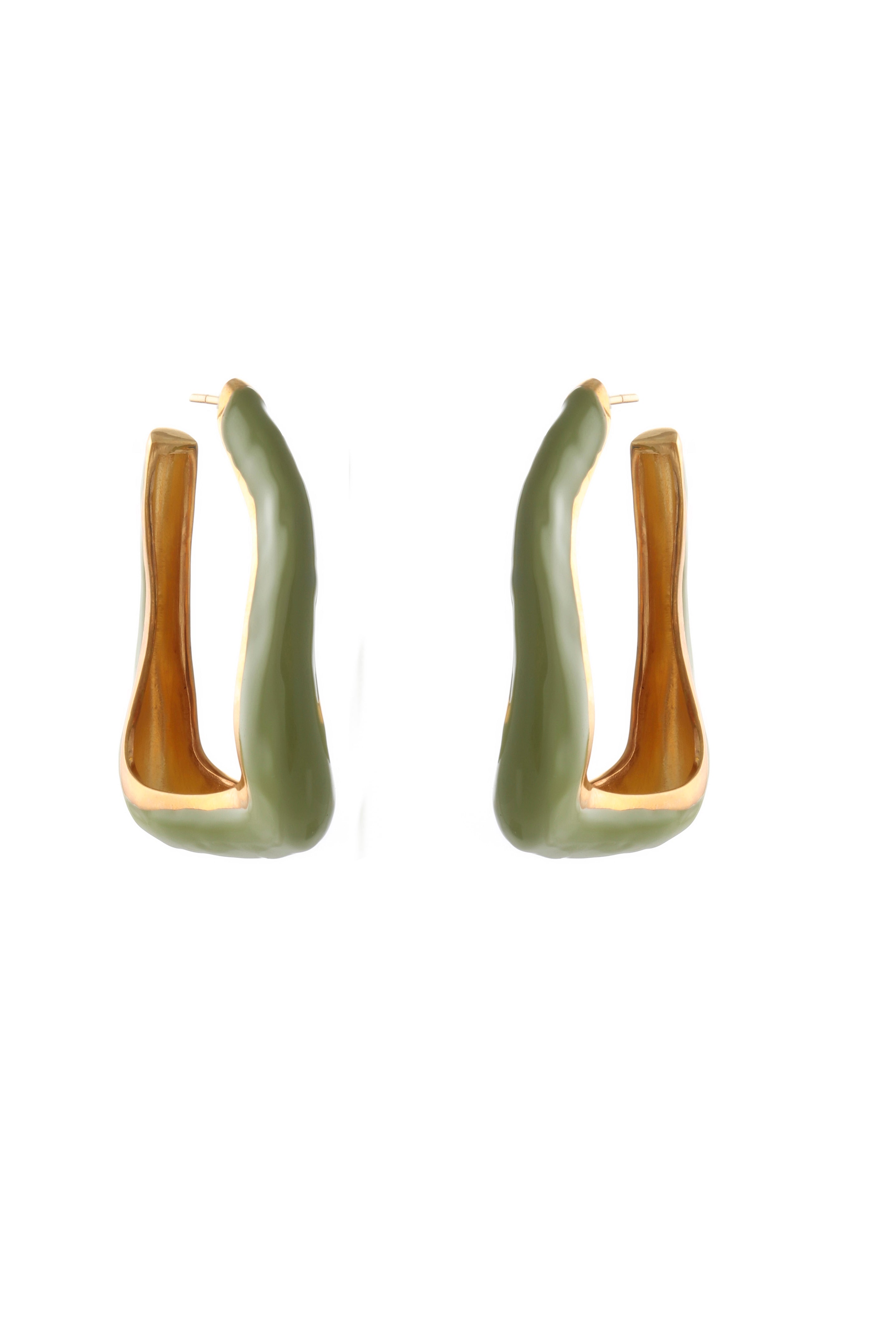 Large Wave Enameled Earrings