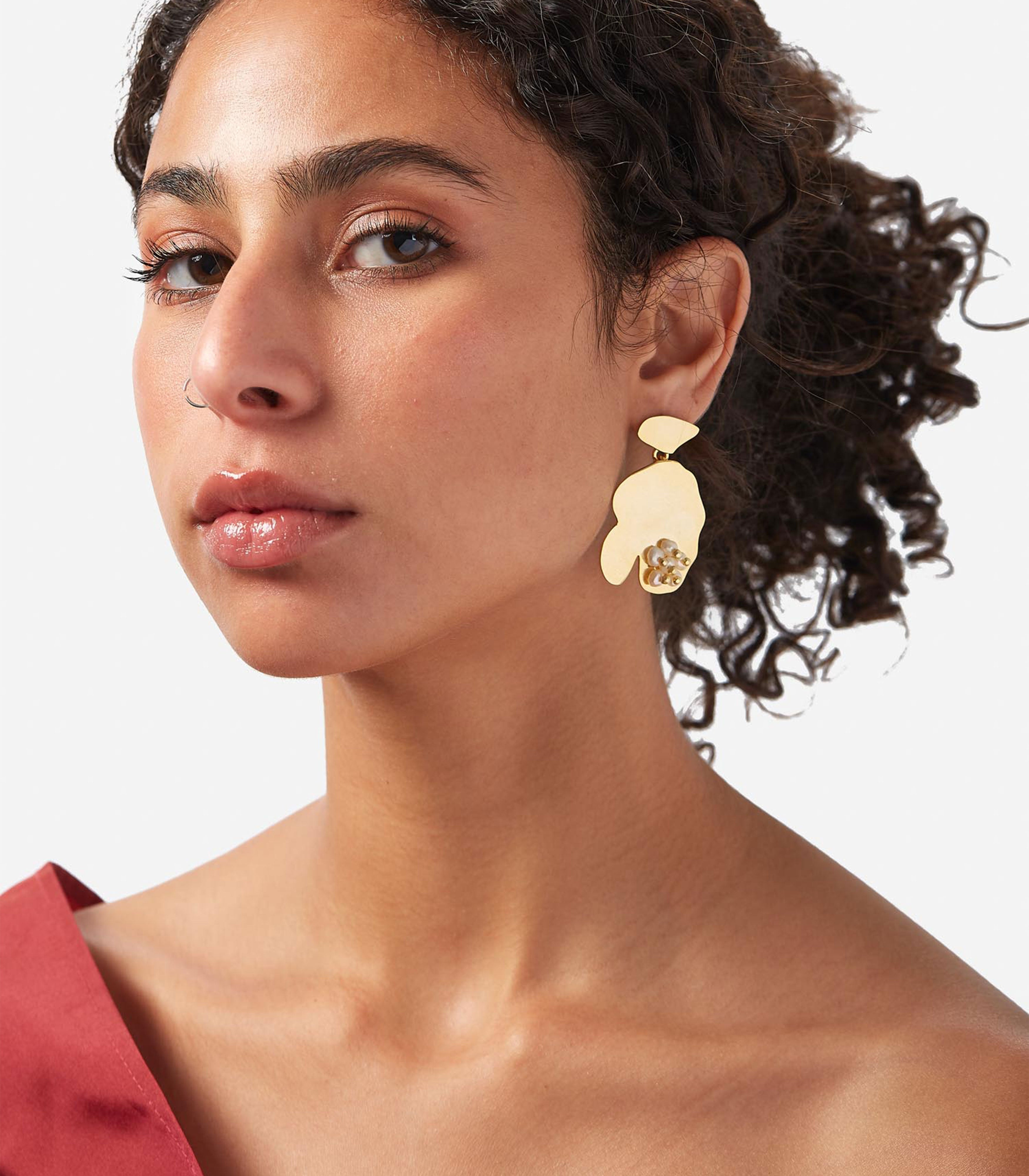 Pearls Water Lilies Earring