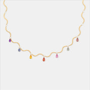 Wave Choker with Dangling Stones