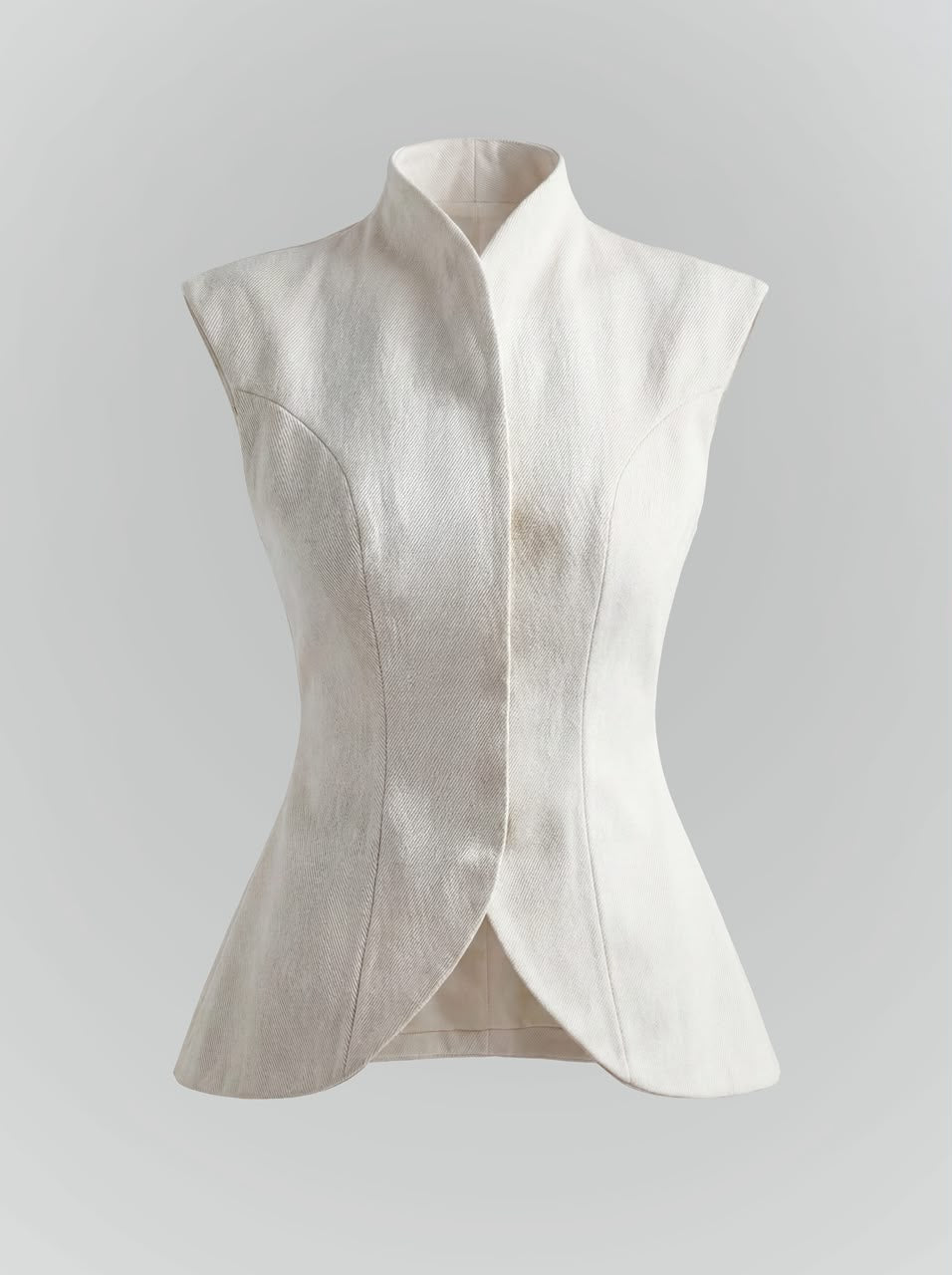 Lume White Denim Vest
