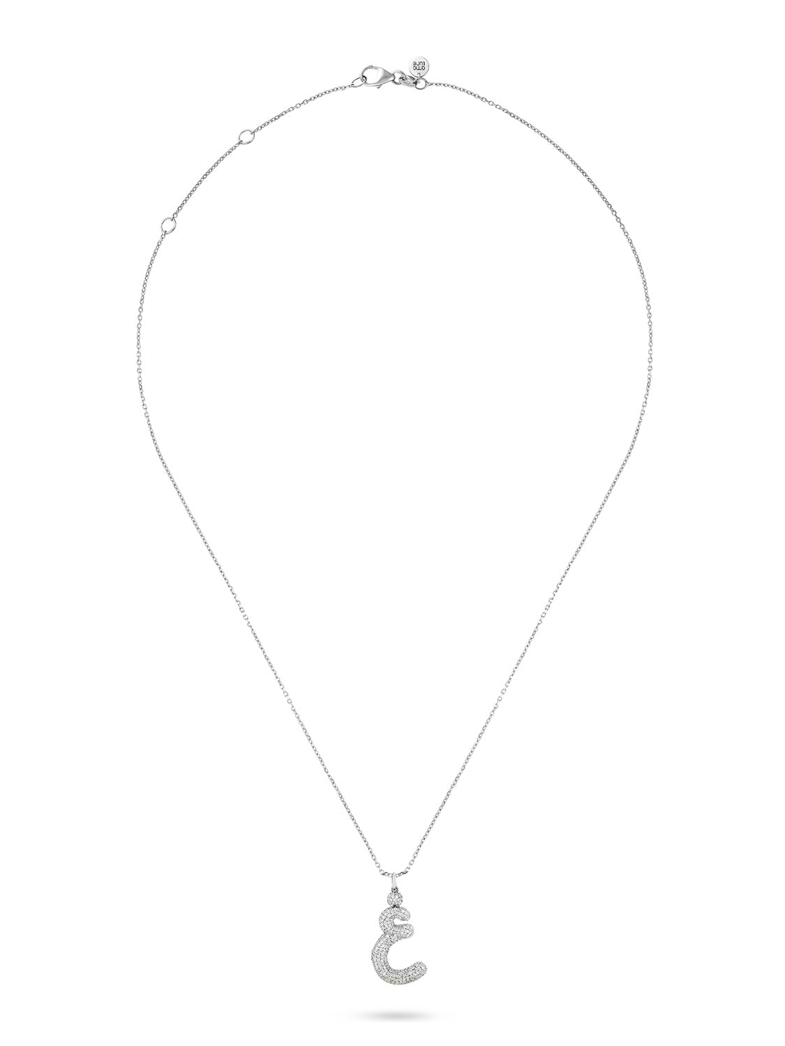 Ahrof Diamond Pavé Bubble Letter Necklace