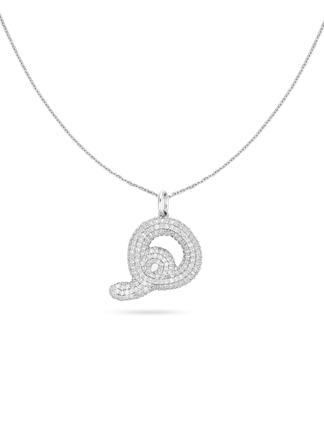 Ahrof Diamond Pavé Bubble Letter Necklace