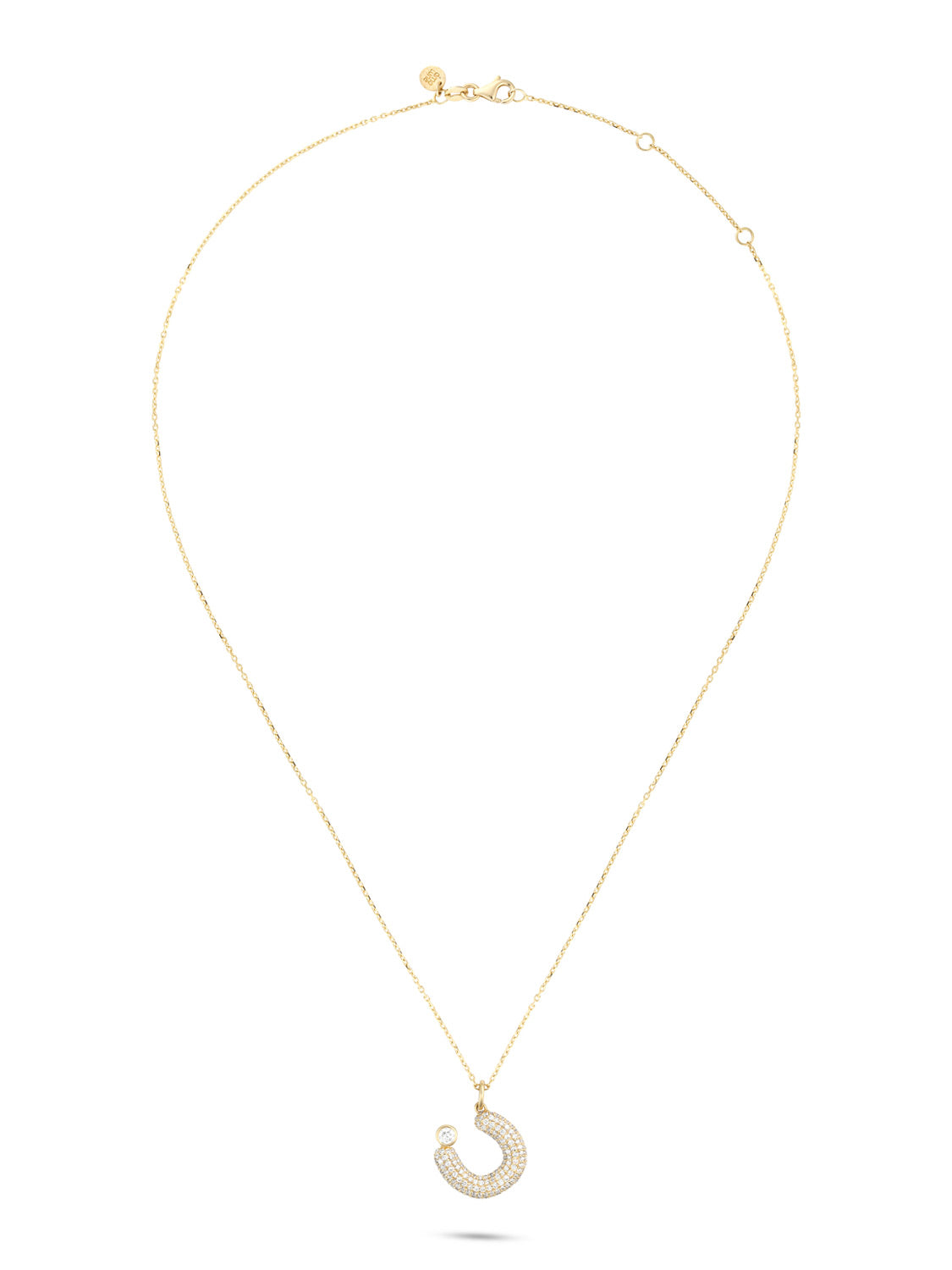 Ahrof Diamond Pavé Bubble Letter Necklace