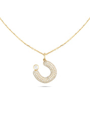 Ahrof Diamond Pavé Bubble Letter Necklace