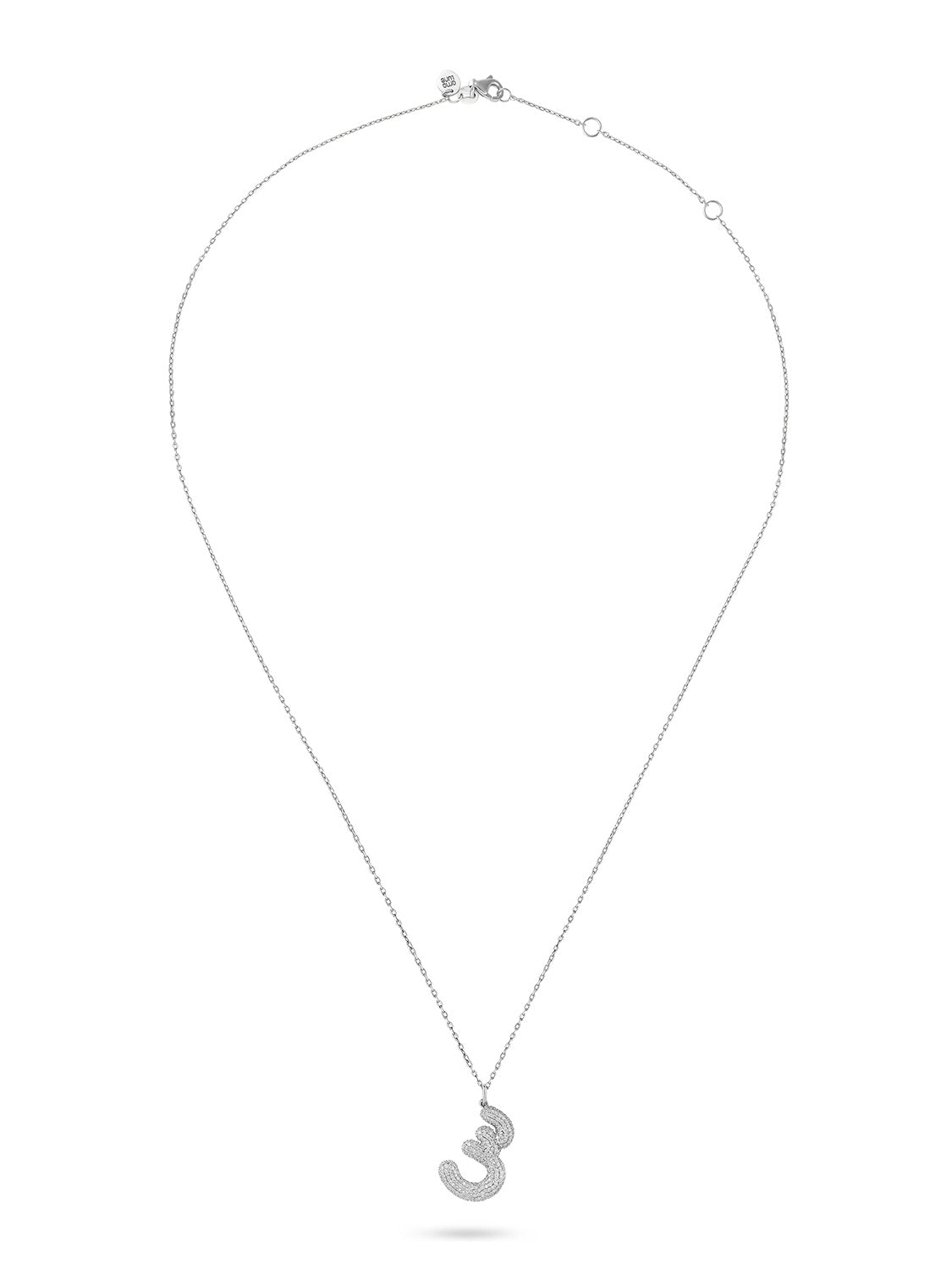 Ahrof Diamond Pavé Bubble Letter Necklace