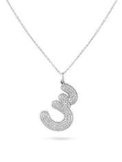 Ahrof Diamond Pavé Bubble Letter Necklace