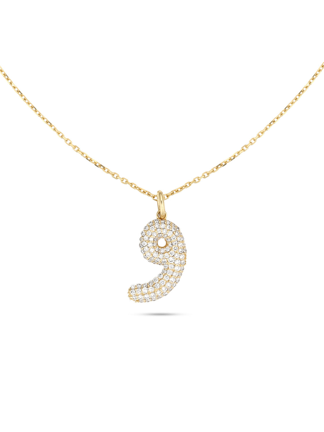 Ahrof Diamond Pavé Bubble Letter Necklace