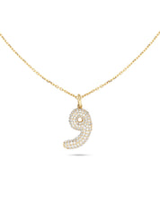 Ahrof Diamond Pavé Bubble Letter Necklace