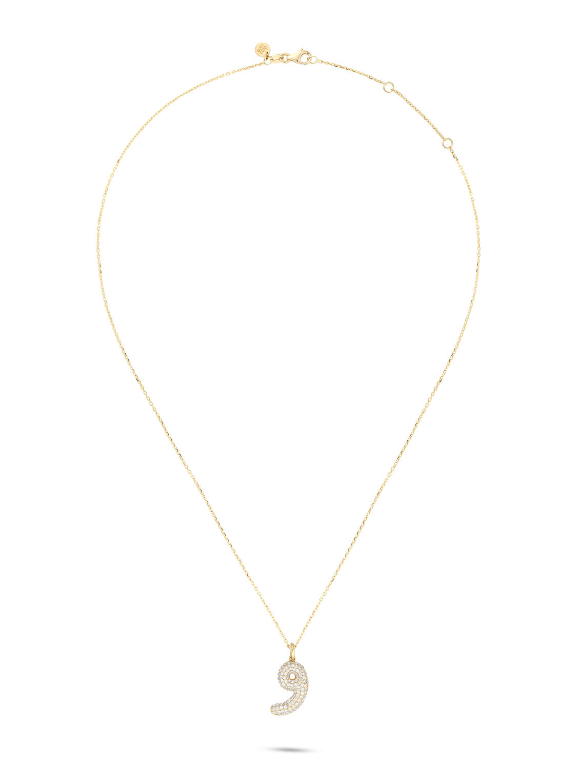 Ahrof Diamond Pavé Bubble Letter Necklace