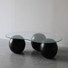 3 Balls Coffee Table - Glass Top in Black