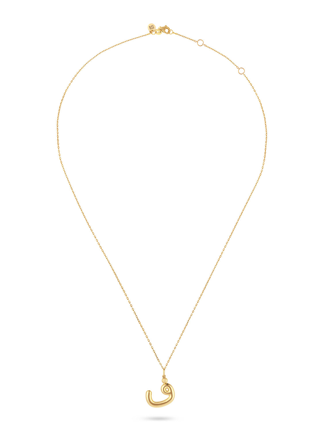 Ahrof Gold Bubble Letter Necklace Yellow Gold