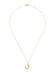 Ahrof Gold Bubble Letter Necklace Yellow Gold