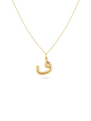 Ahrof Gold Bubble Letter Necklace Yellow Gold