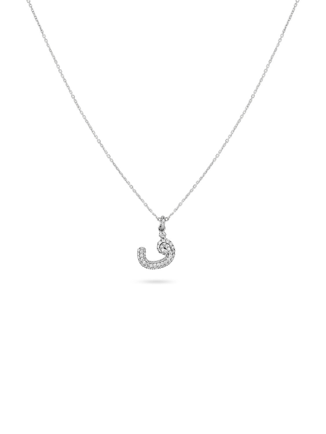 Ahrof Diamond Pavé Mini Bubble Letter Necklace