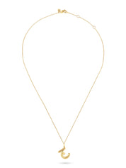 Ahrof Gold Bubble Letter Necklace Yellow Gold