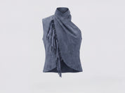 Double A x LJ Lapis Blue Suede Top