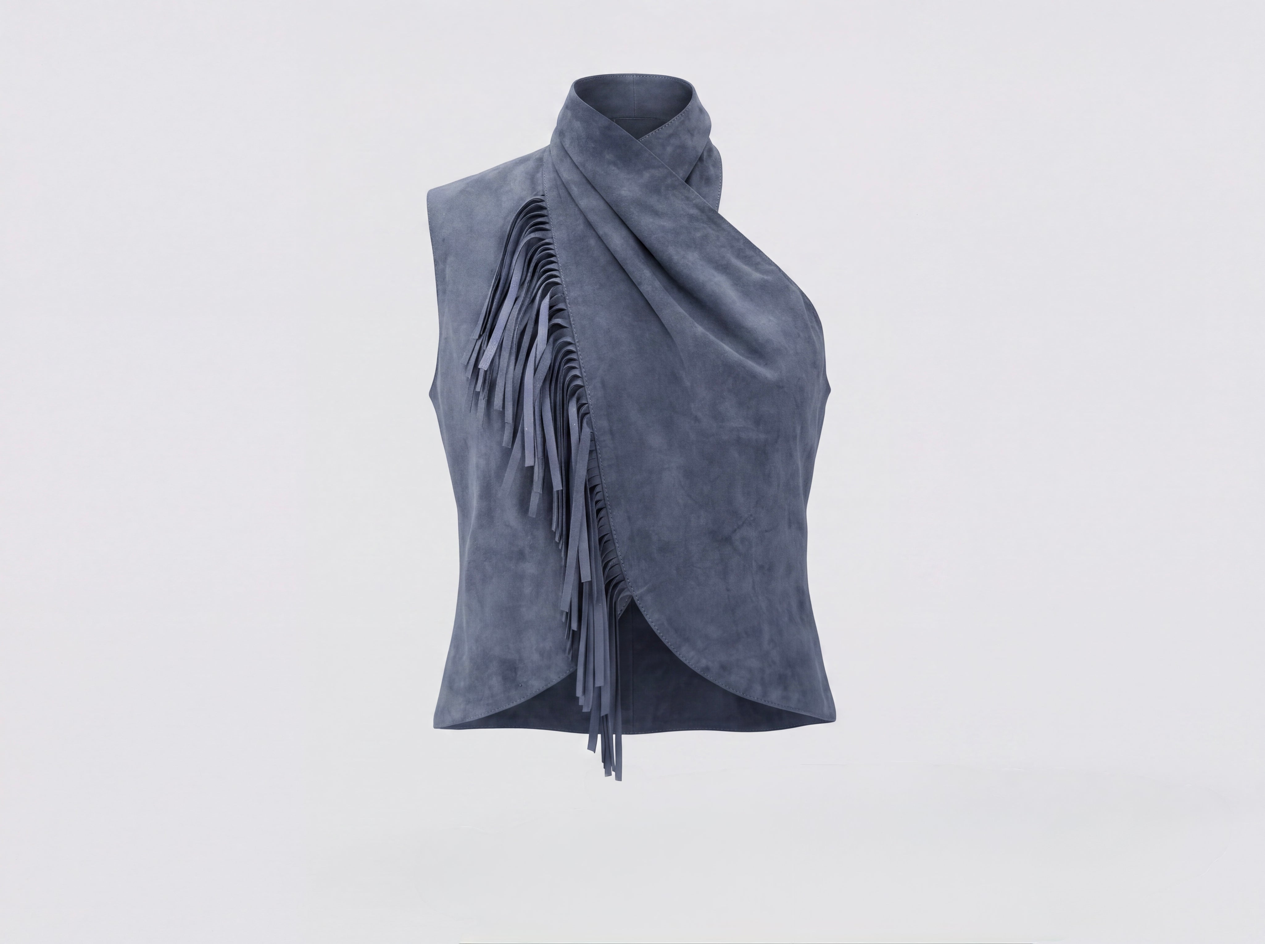 Double A x LJ Lapis Blue Suede Top