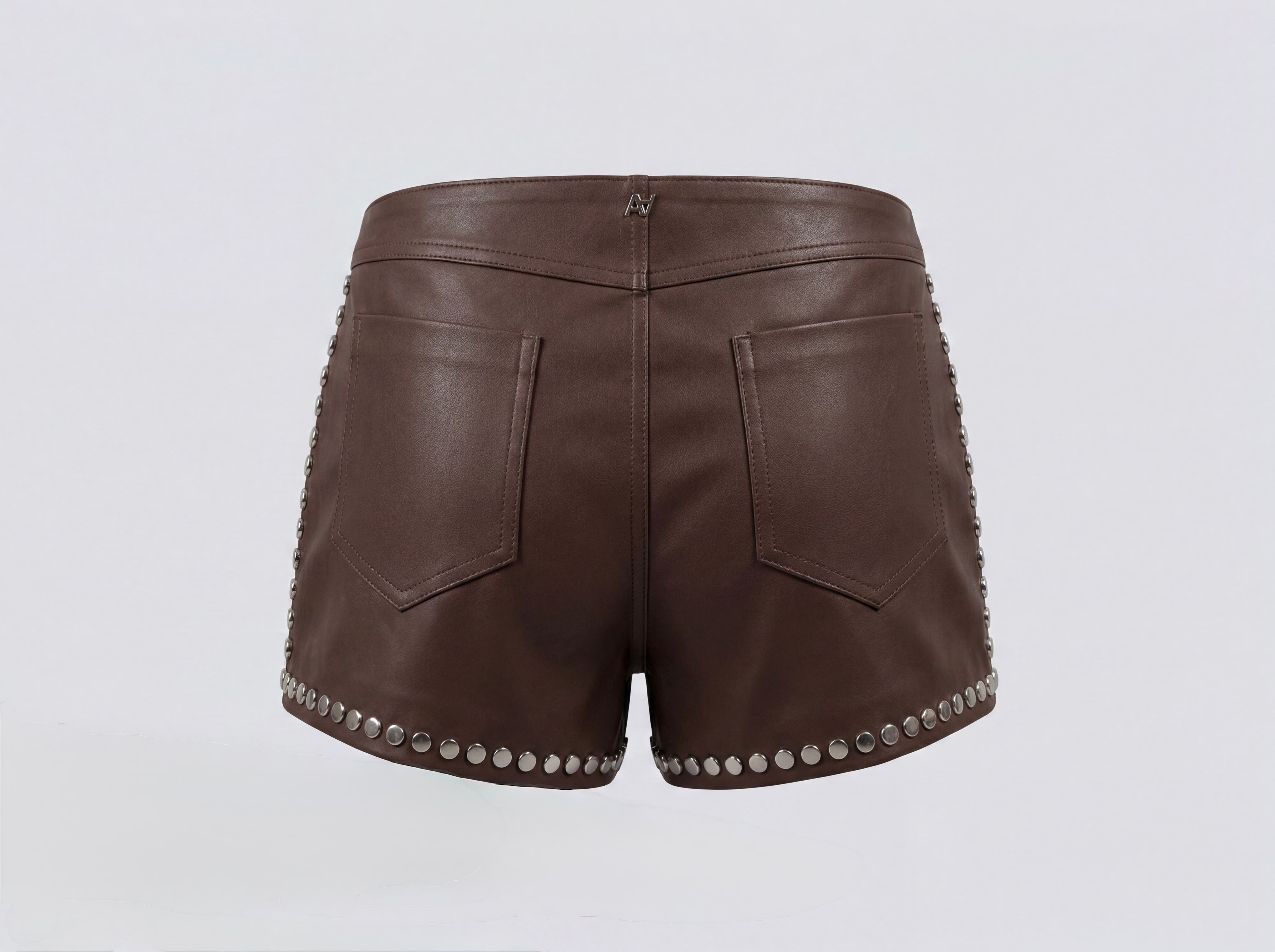 Double A x LJ Hedj Brown Leather Shorts