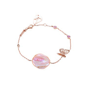 Butterfly on Pearl Bracelet