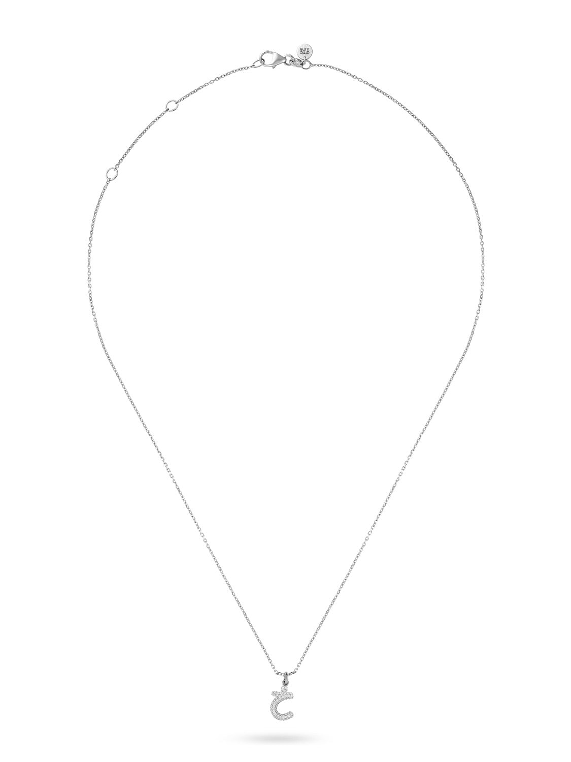 Ahrof Diamond Pavé Mini Bubble Letter Necklace