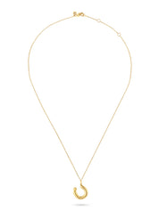 Ahrof Gold Bubble Letter Necklace Yellow Gold