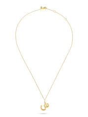 Ahrof Gold Bubble Letter Necklace Yellow Gold