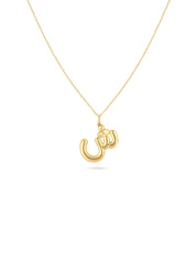 Ahrof Gold Bubble Letter Necklace Yellow Gold