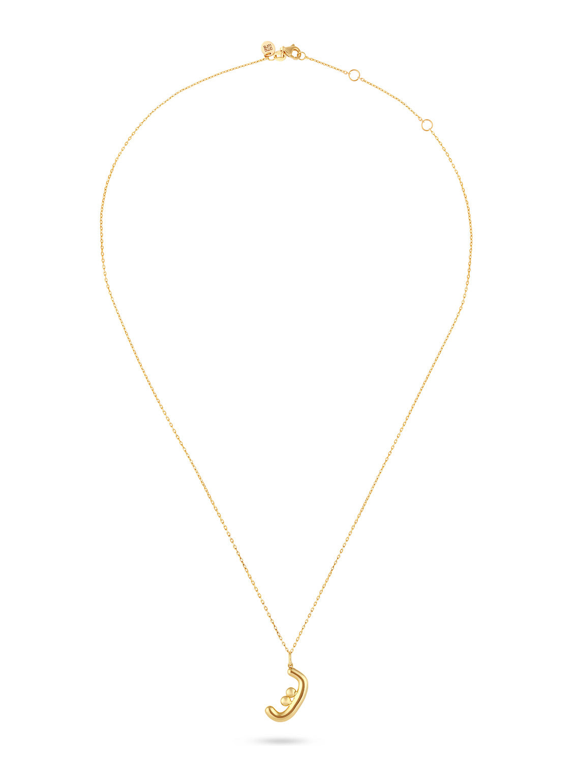 Ahrof Gold Bubble Letter Necklace Yellow Gold
