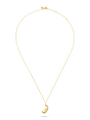 Ahrof Gold Bubble Letter Necklace Yellow Gold
