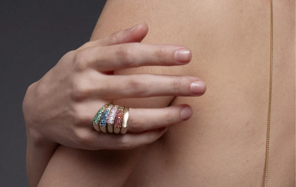 The Arch Happiness Stripe Small Ring